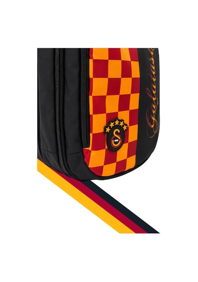 Me Çanta Galatasaray Damalı Bask Detaylı Sırt Çantası Siyah
