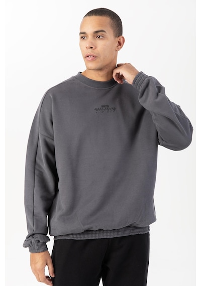 Maraton Sportswear Oversize Erkek Bisiklet Yaka Uzun Kol Basic Antrasit Sweatshirt 21822-antrasit