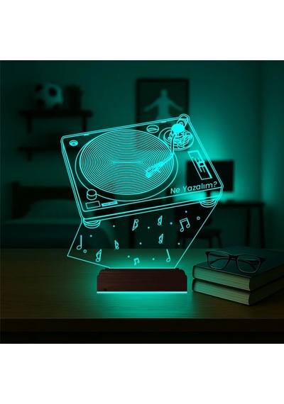 Luvivia Dj Mixer Müzik Kişiye Özel 3d Lamba - Masa Gece Lambası Şeffaf