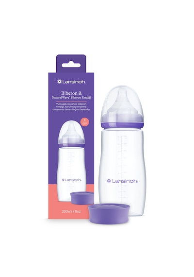 Lansınoh 330 Ml Biberon ve Naturalwave Biberon Emziği 6 Ay+
