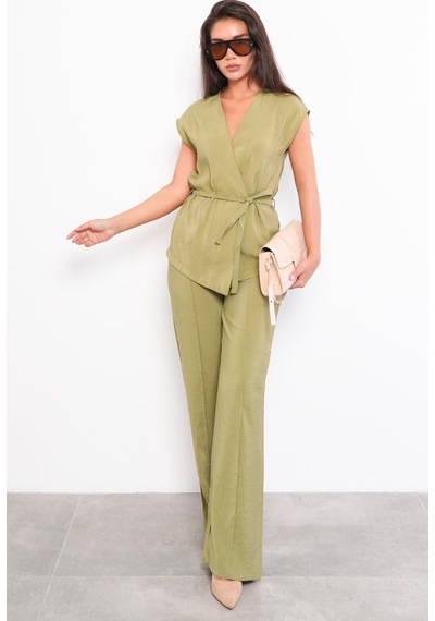 Seeh Yeşil Basic Yelek Pantolon Takım Sh241 Standart