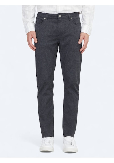 Kip Antrasit Dokuma Regular Fit Casual Pamuk Karışımlı Pantolon Antrasit