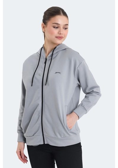 Slazenger Kathleena 2 Li Set Kadın Sweatshırt Gri - Mor