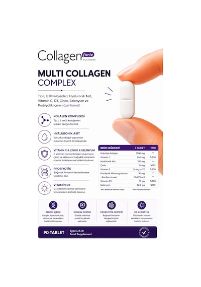 Collagen Forte Multi Collagen Complex 90 Tablet