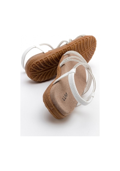 Luvishoes Ever Beyaz Taşlı Kadın Sandalet Beyaz