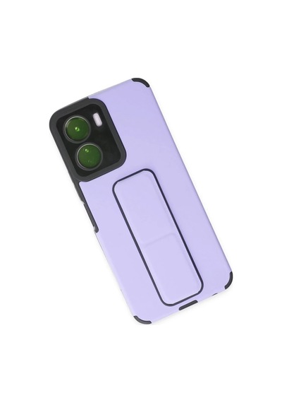 Northcity Vivo Y16 Uyumlu Kılıf Mega Standlı Silikon - Lila
