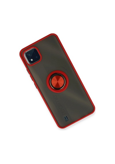 Uryport Realme C11 2021 Kılıf Montreal Yüzüklü Silikon Kapak - Kırmızı