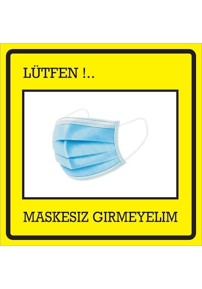 Maskesiz Girilmez Uyarı Levhası (449026297)