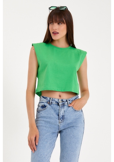 Kadın Regular Fit Crop Tişort Spr22tsk128 001