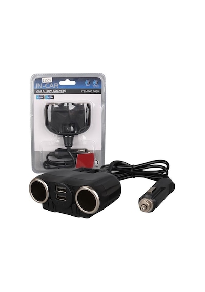 Olesson 1630 12-24v Çift Usb Girişli 120w 80cm Kablolu 2'lı Araç Çakmak Çoklayıcı