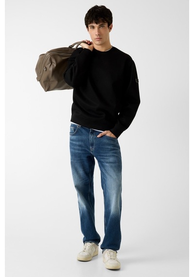 Guess Bisiklet Yaka Erkek Sweat Siyah