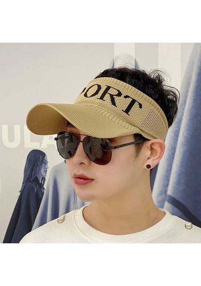 Shopiolog Vizör Şapka Camel Unisex Yazlık Sport Baskılı Güneş Koruyucu Camel