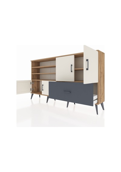 Arges Konsol 5 Raflı Tek Çekmeceli 4 Kapaklı 176x30x99 Çam-aytaşı Çam-aytaşı/antrasit Arges Konsol 5 Raflı Tek Çekmeceli 4 Kapaklı 176x30x99 Çam-aytaşı Çam-aytaşı/antrasit