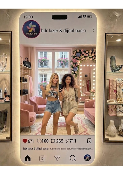 Kişiye - Firmaya Özel Instagram Ayna Düz Ayna
