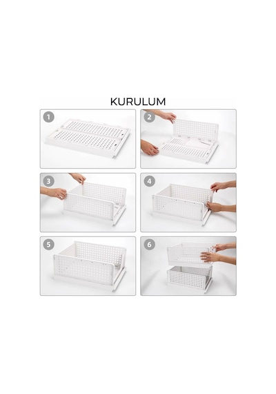 3'lü Raylı Elbise Dolap İçi Organizeri - Mutfak Banyo Düzenleme Depolama Üst Üste Dizilebilir Diğer