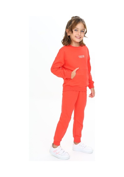 Toontoy Kids Toontoy Kız Çocuk Kanguru Cepli Tnty Nakışlı Eşofman Takım Nar Çiçeği