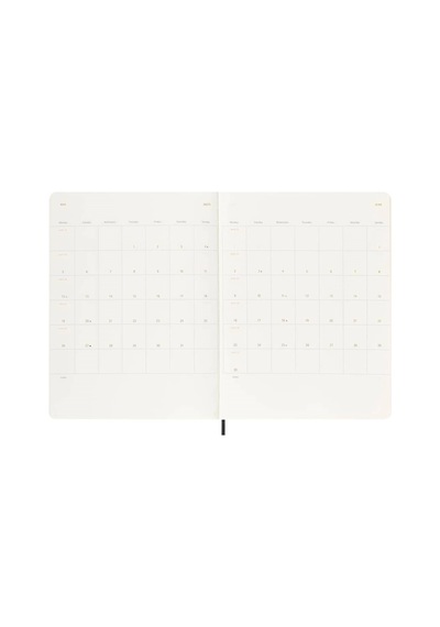 Moleskine 12 Ay Haftalık Ajanda Xl Boy 19x25 Yumuşak Kapak Siyah Siyah