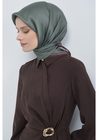 Armine Saf İpek Sura Eşarp-2026 İlkbahar-yaz- 952800d Yeşil-bordo