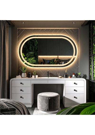 Ovanta Günışığı Lazer Kumlamalı Lavabo & Banyo Aynası Dokunmatik Sensörlü 100 X 55 Cm