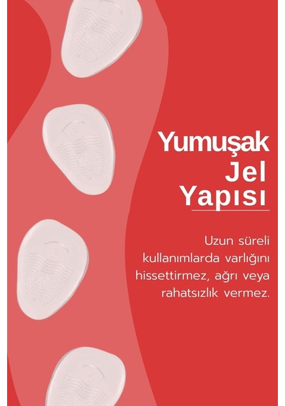 Dopar Topuklu Ayakkabı Kaydırmaz Silikon Jel Ön Ayak Yastığı Şeffaf Tabanlık