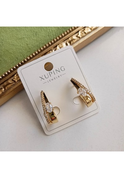 Lente Aksesuar Xuping Damla Model Zirkon Taşlı 14k Altın Kaplama Küpe