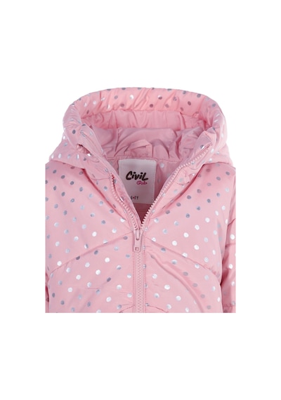 Civil Girls Puantiye Baskılı 6-9 Yaş Mont - Pembe