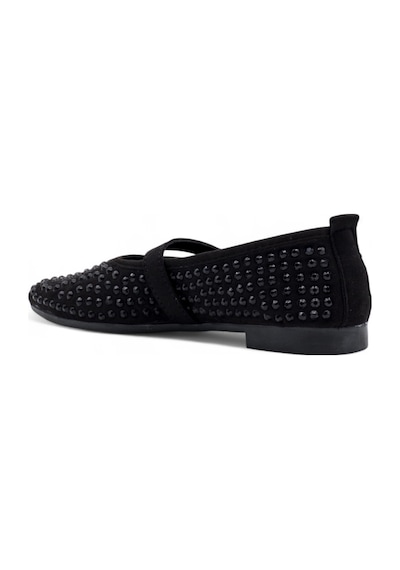 Shoes Taşlı Tokalı Kadın Babet Siyah
