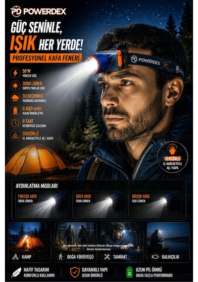 Şarjlı Kafa Feneri 3000 Lümen Zoomlu Ipx4 Su Geçirmez Type-c Şarjlı Led Kamp Avcı Balıkçılık Tamir L Çok Renkli