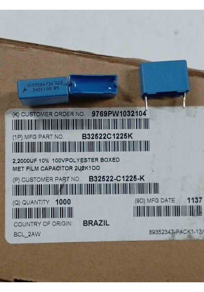 B32522c1225k 2.2mf 100v 15mm Polyester Kondansatör 4 Adet