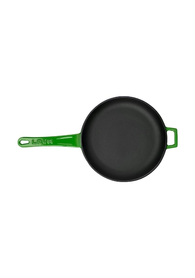 Cookware Dökme Demir Emaye Izgara Tava İle Metal Kulp, Yuvarlak, 20 Cm, Yeşil Diğer