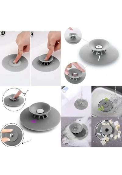 Çok Amaçlı Lavabo Gider Tıkacı Silikon Süzgeç Ve Tıpa Mutfak, Banyo, Küvet Uyumlu Plastik Diğer