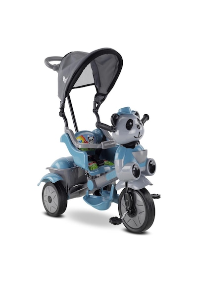Babyhope Little Panda Ebeveyn Kontrollü Tenteli Müzikli 3 Teker Petrol Mavisi Çocuk Bisikleti
