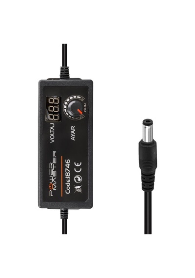 18746 12 Volt - 24 Volt - 5 Amper Çok Uçlu Di Ji Tal Ekranli Ayarli Kademeli Adaptör