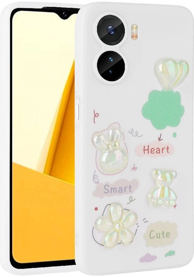 Vivo Y16 Kılıf Kabartma Figürlü Parlak Zore Toys Silikon Kapak Çok Renkli