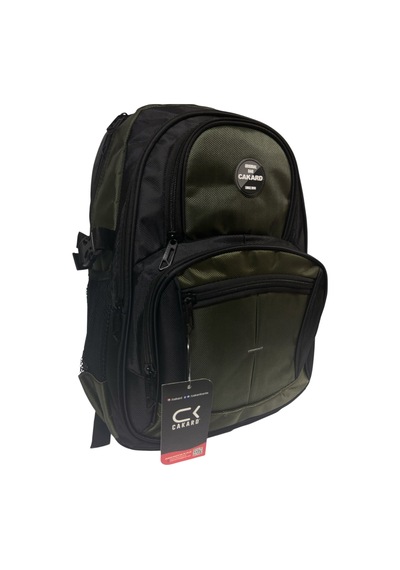 Cakard Su Geçirmez Kalın Ortopedik Çok Bölmeli Laptop Okul Gezi Seyahat Kamp Sırt Çantası Büyük 30x47cm Haki