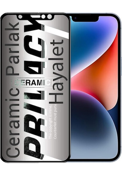 Apple Uyumlu   iPhone 14 Hayalet Ekran Koruyucu Parlak Seramik