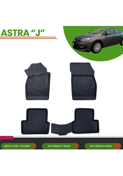 Opel Astra "j" Sd 2012+ Araca Özel 4d Havuzlu Paspas Takımı Karbon