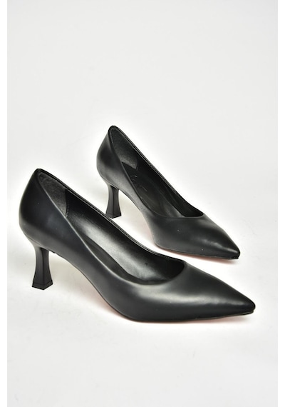 Fox Shoes T676032009 Siyah Kalın Topuklu Kadın Ayakkabı Siyah