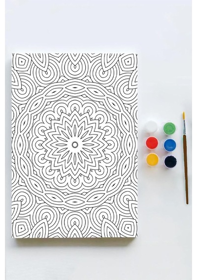 Mandala Tuval Kanvas Tablo Boyama Hobi Seti 14 40x60cm -