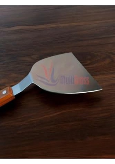 Ahşap Saplı Paslanmaz Çelik Spatula, Metalik 0