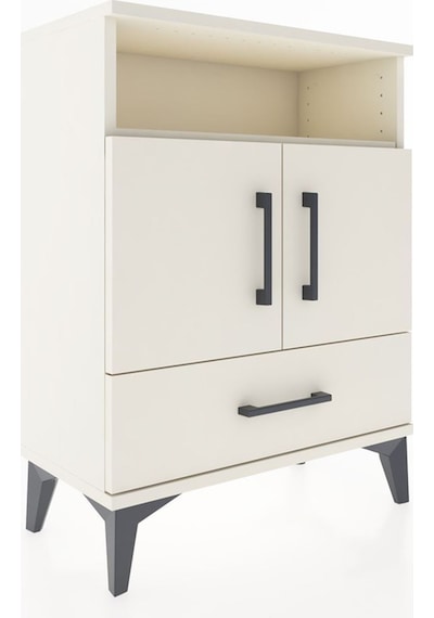 Arges Komodin 3 Raflı Tek Çekmeceli 2 Kapaklı 60x30x80 Aytaşı-aytaşı Aytası