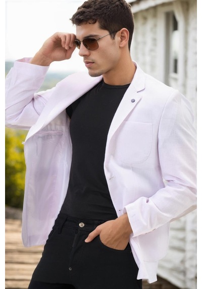 C9059 Dewberry Erkek Ceket-açık Beyaz
