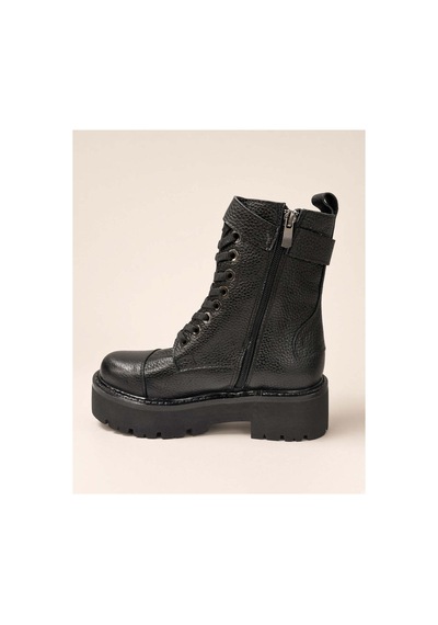 37brandshoes Siyah Hakiki Deri Platform Postal Siyah Siyah