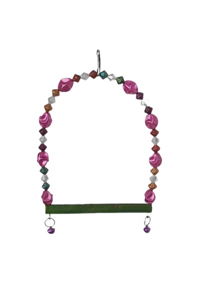 Markapet Boncuklu Ve Tünekli Kuş Salıncağı 10 Cm-14 Cm Bordo