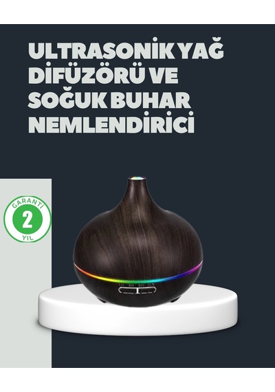 Hubrendy Tekno 550ml Ultrasonik Hava Nemlendirici Ve Aromaterapi Difüzörü