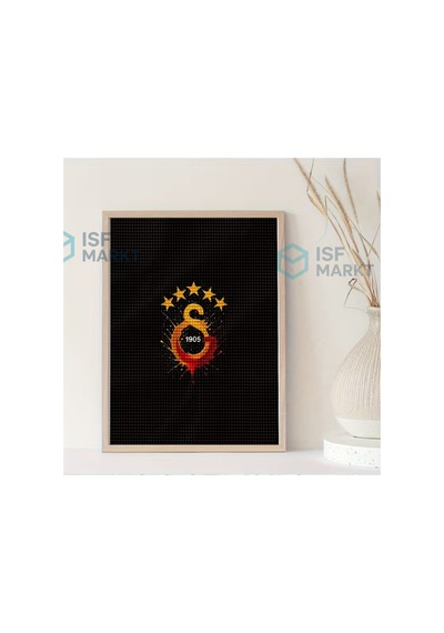 5d Dıy Elmas Boyama Seti - Sarı Kırmızı Aslan Bayrak30x30 Cm
