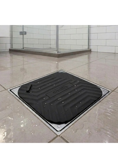 Buffer Siyah Kare Evye Gider Koku Önleyici Silikon Mat Lavabo Süzgeç Ve Haşere Engelleyici