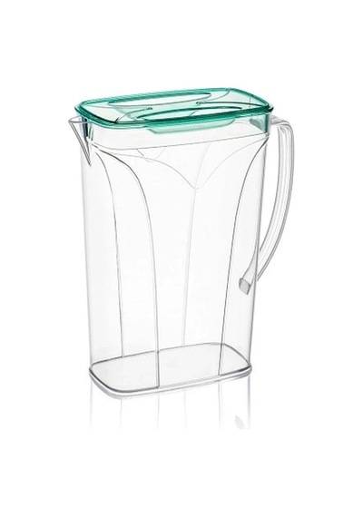 Özel Üretim Plastik Kapaklı Ergonomik Mutfak Buzdolabı Uyumlu Aqua Şeffaf Sürahi