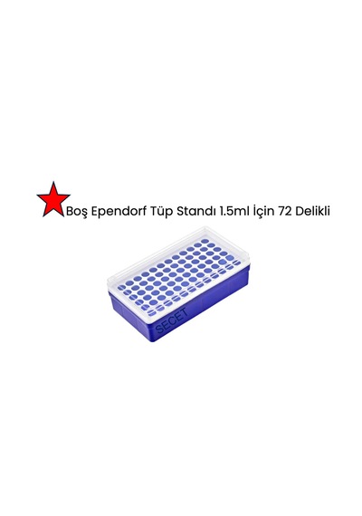 Lab Ependorf Tüp Standı 1.5ml İçin 72 Delikli, Boş Stand