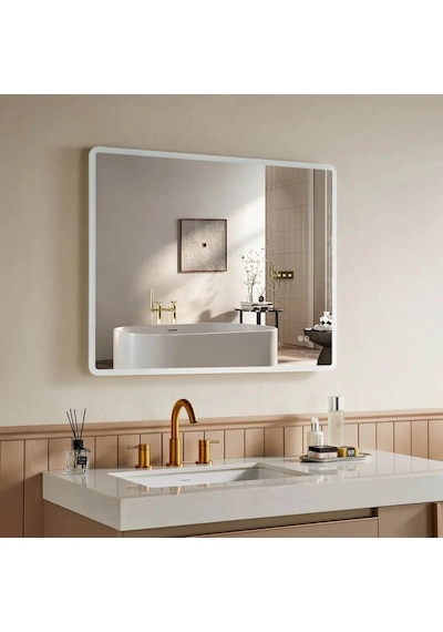 Led Işıklı Dikdörtgen Banyo Aynası -buğu Önleyici, 3 Farklı Renk Seçeneğiyle Ayarlanabilir Parlaklık Diğer